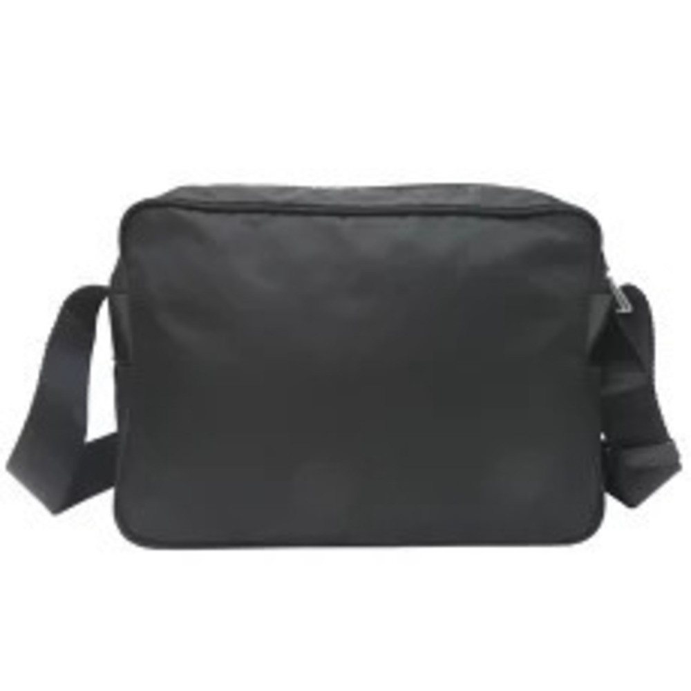 Prada Black Plate Shoulder Triangle Bag Black